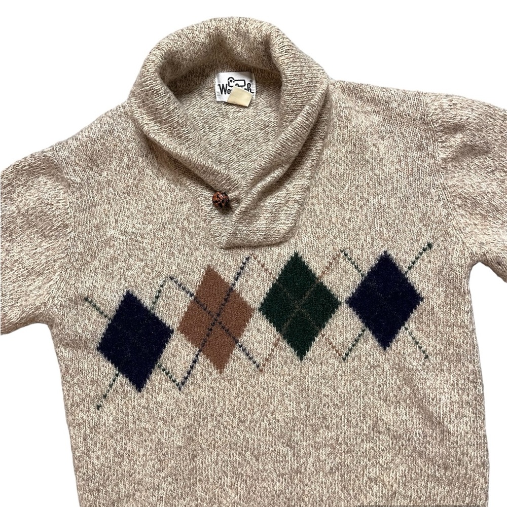 Vintage Woolrich Sweater Wool Argyle S Small